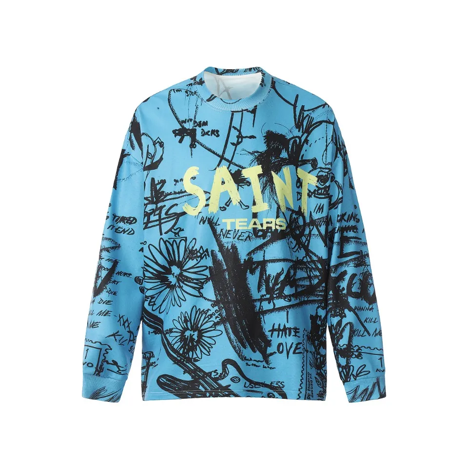 Saint michael tears all-over printed long-sleeved vintage autumn and winter T-shirt Style number: 103 Size: M L XL Wholesale price: 136 Color: Picture color